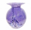 Glass vase lavender with a swirl of pink and blue